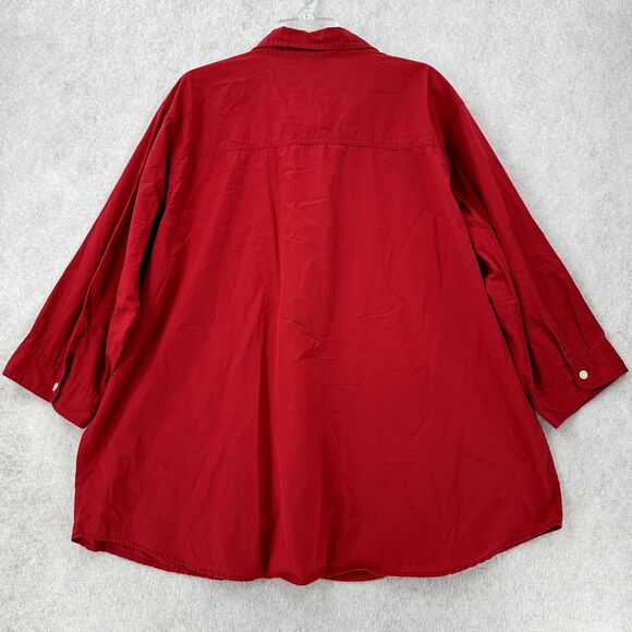 Pooh Disney Blouse‎ 26W/28W Embroidered Eeyore Red Button Shirt Top 3/4 Sleeve - Picture 2 of 9